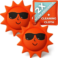 BubbyShine Hot Tub Scum Absorber 2 Pack in orange