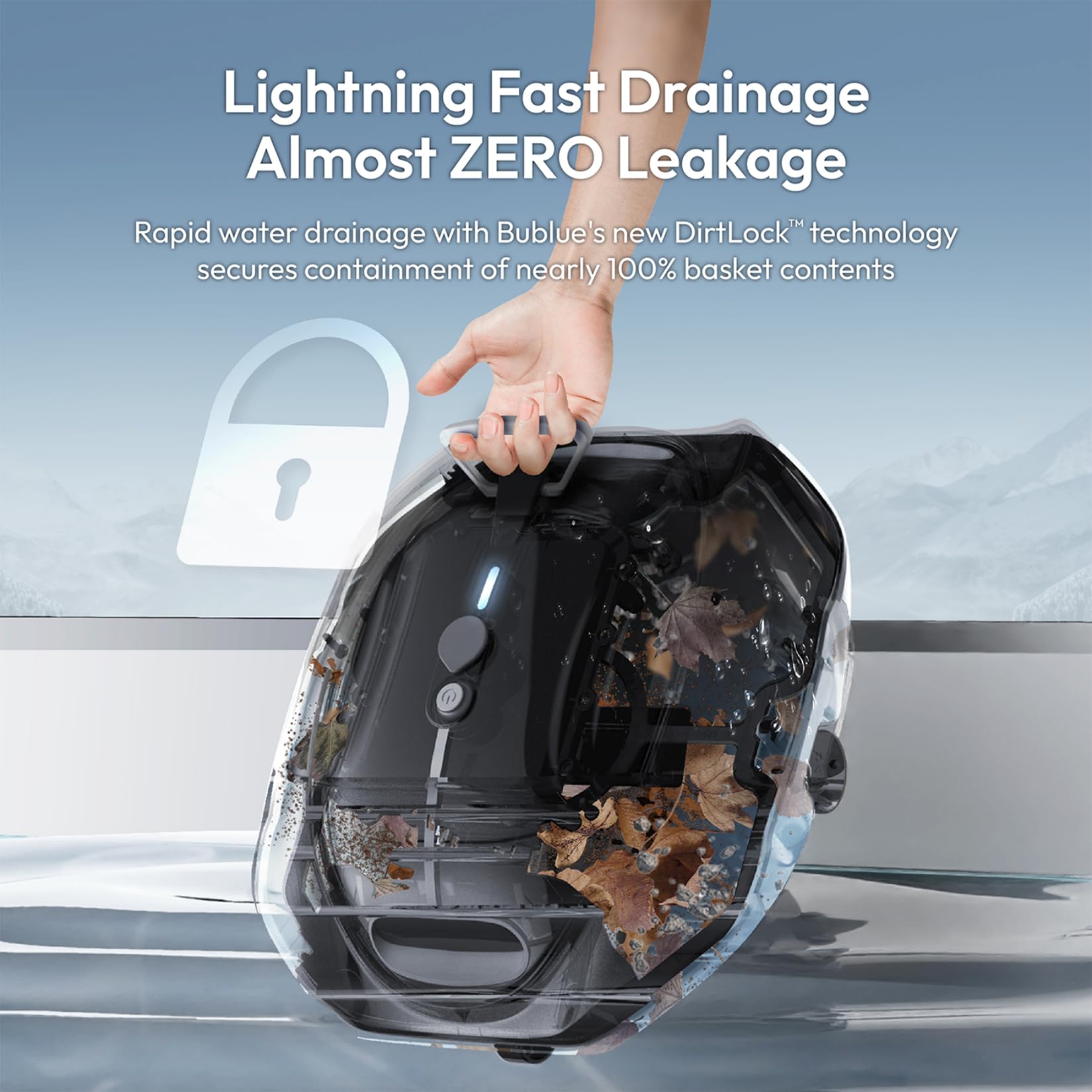 BUBLUE Bubot 300P robotic pool cleaner with LED indicator