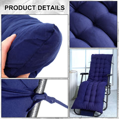 Bucherry Navy Blue Chaise Lounge Cushions with 6 tie ropes