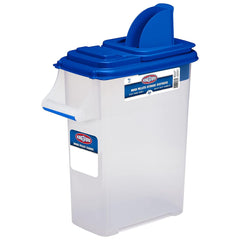Buddeez Wood Pellet Dispenser clear body with blue lid