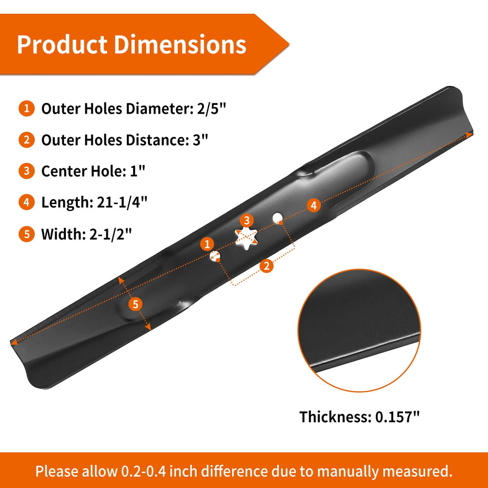 budrash mower blades 21-1/4 inch length side view