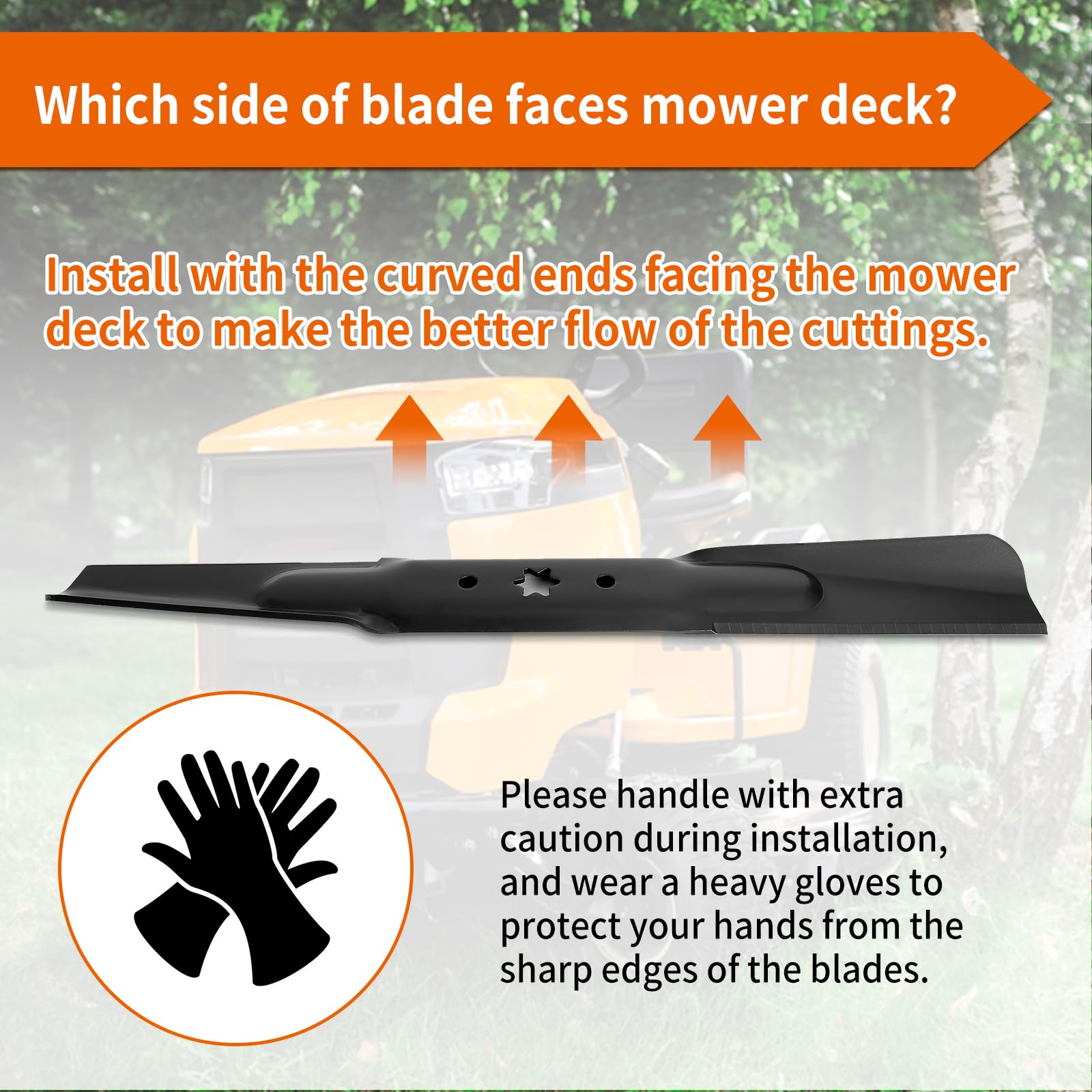 budrash mower blades dimensions on measuring tape