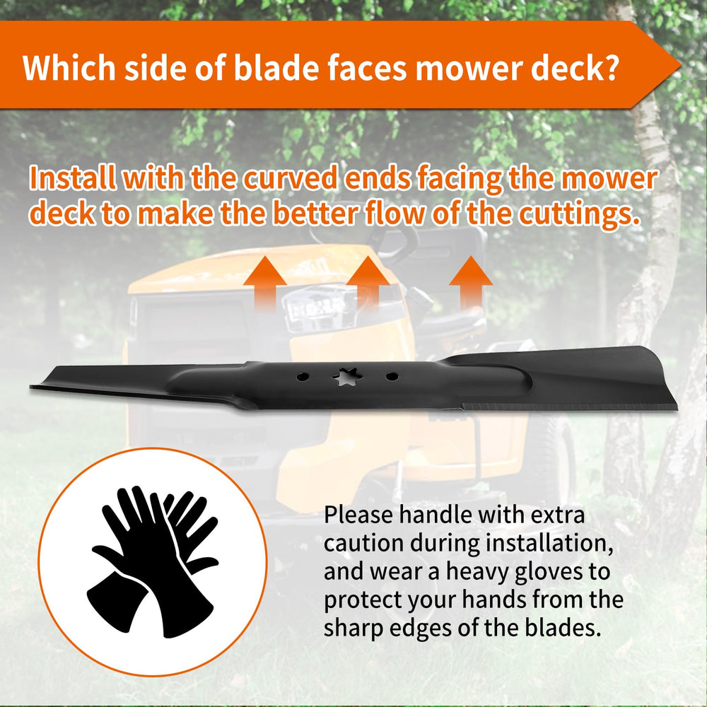 budrash mower blades dimensions on measuring tape