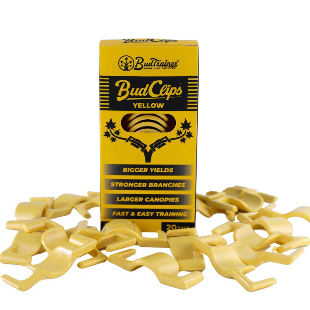 BudTrainer BudClips yellow plant training clips front view