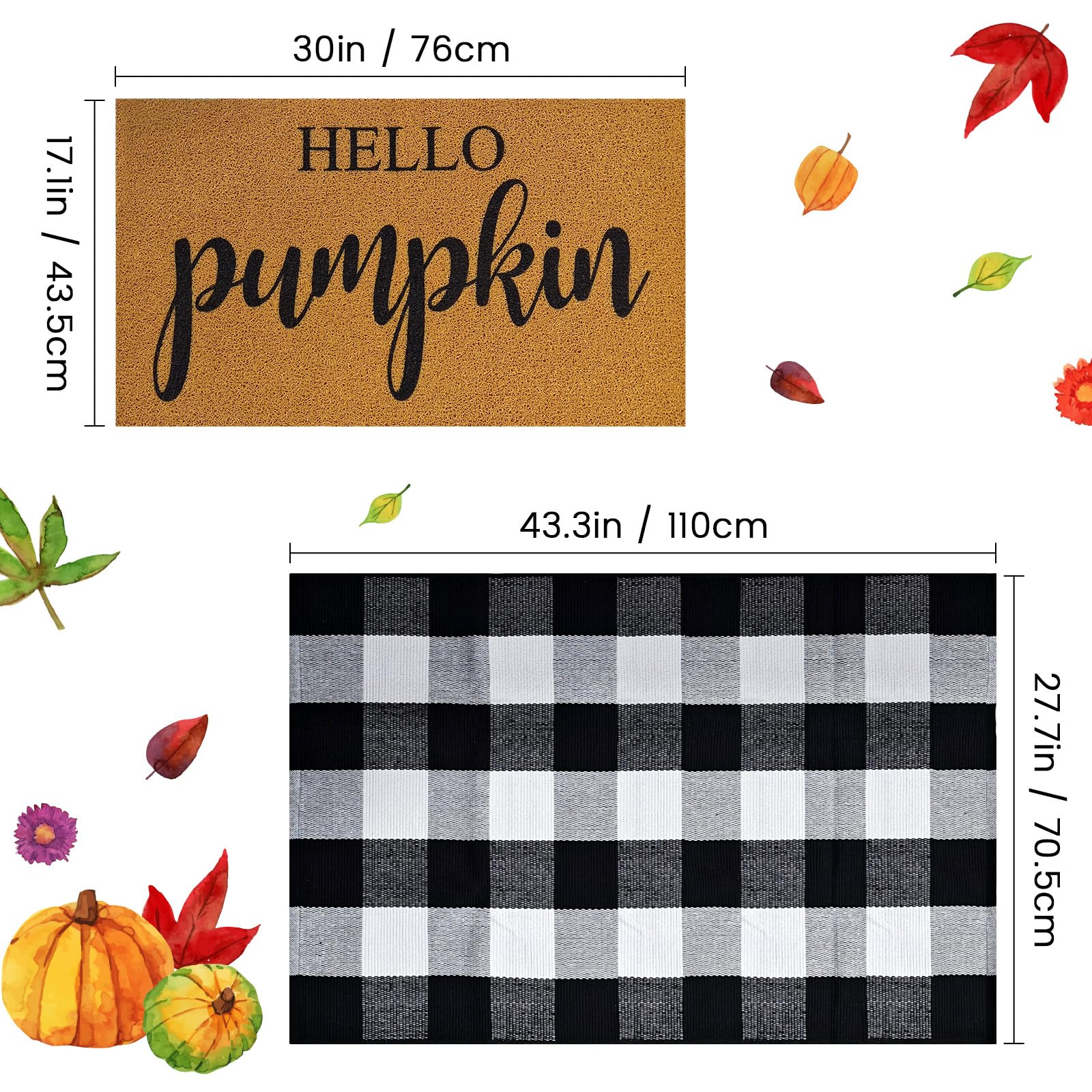 Buffalo plaid outdoor rug from Giaueoa, 43" x 28"