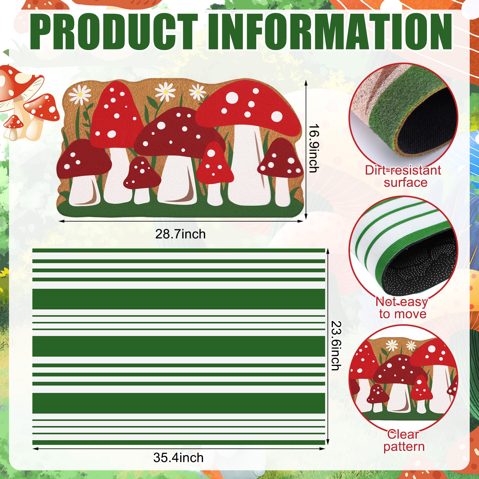 Buffalo plaid rug from Tinideya doormat set