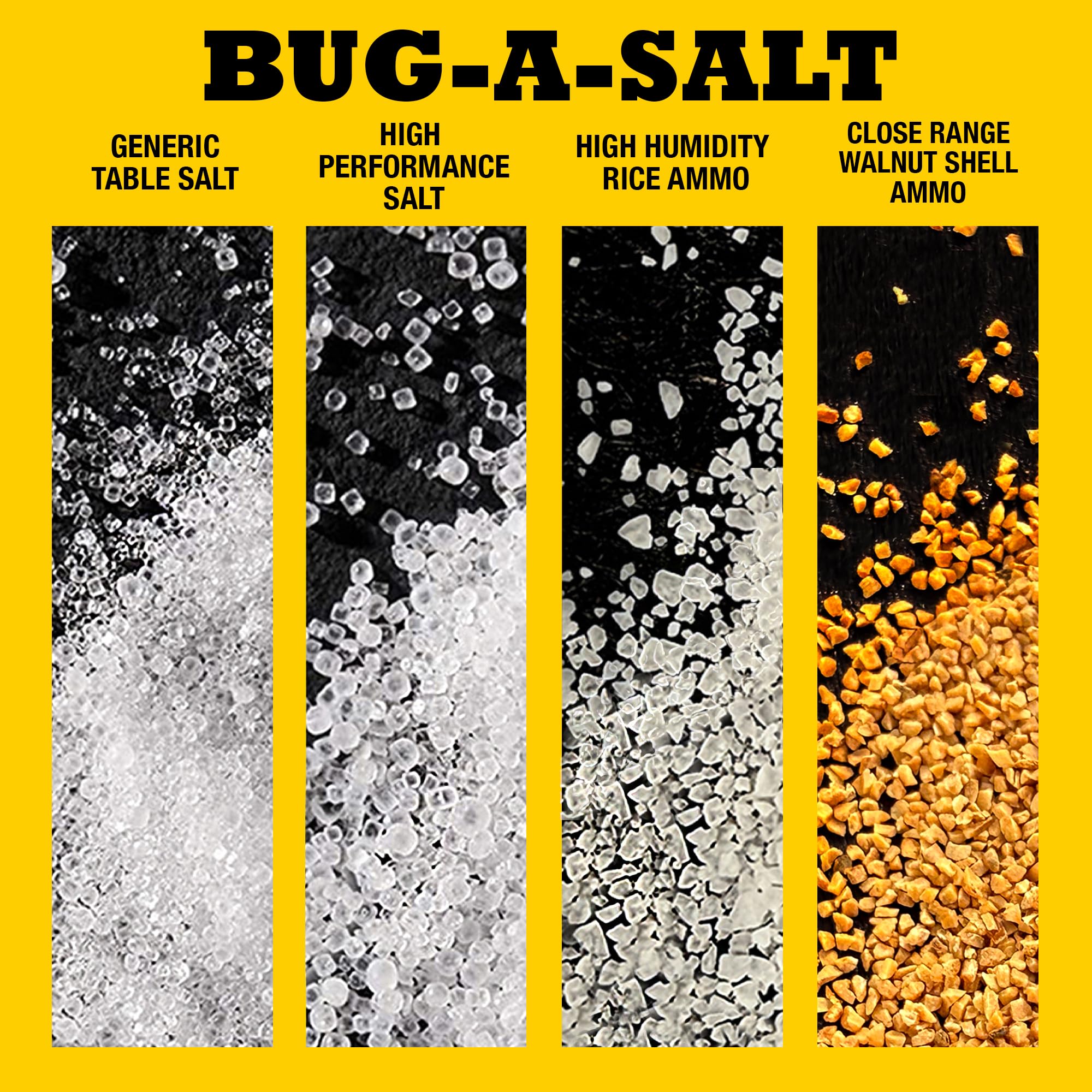 BUG-A-SALT High Humidity Rice Ammo on a patio setting