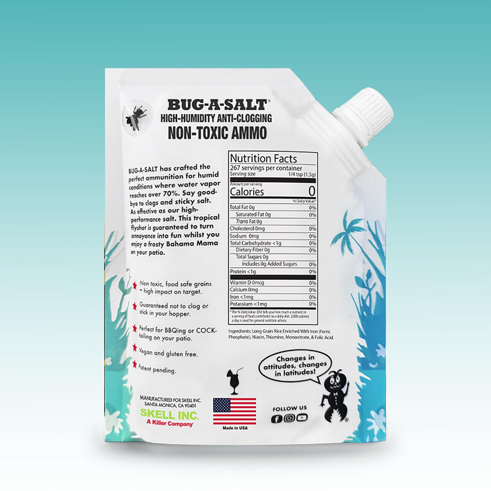 BUG-A-SALT rice ammo showing twist top spout