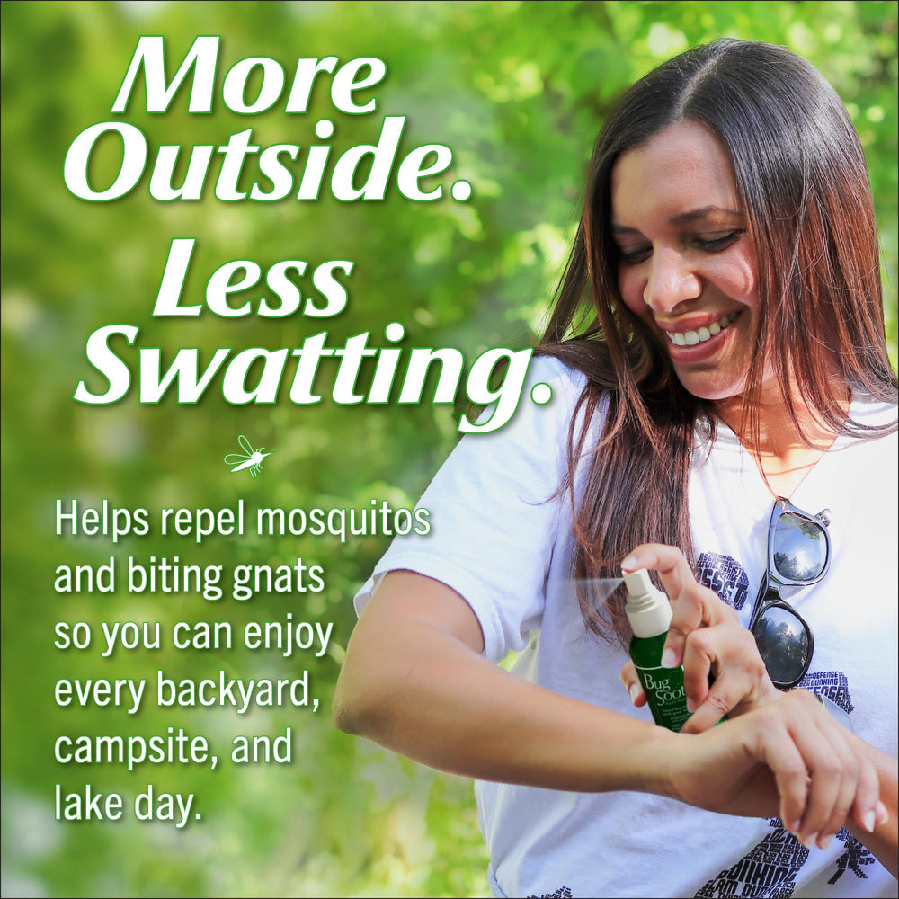 Bug Soother Natural Insect Repellent Spray in outdoor setting