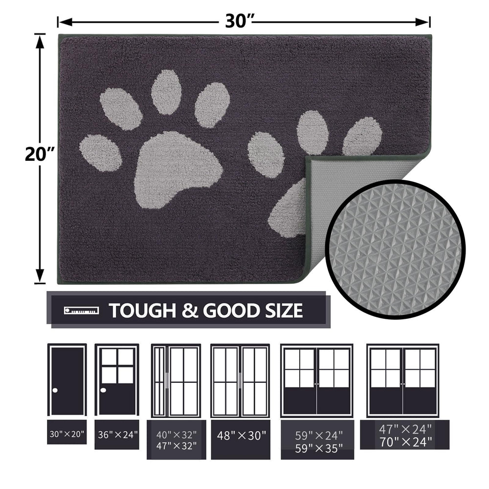 Buganda Dog Door Mat 30x20 dark grey dimensions
