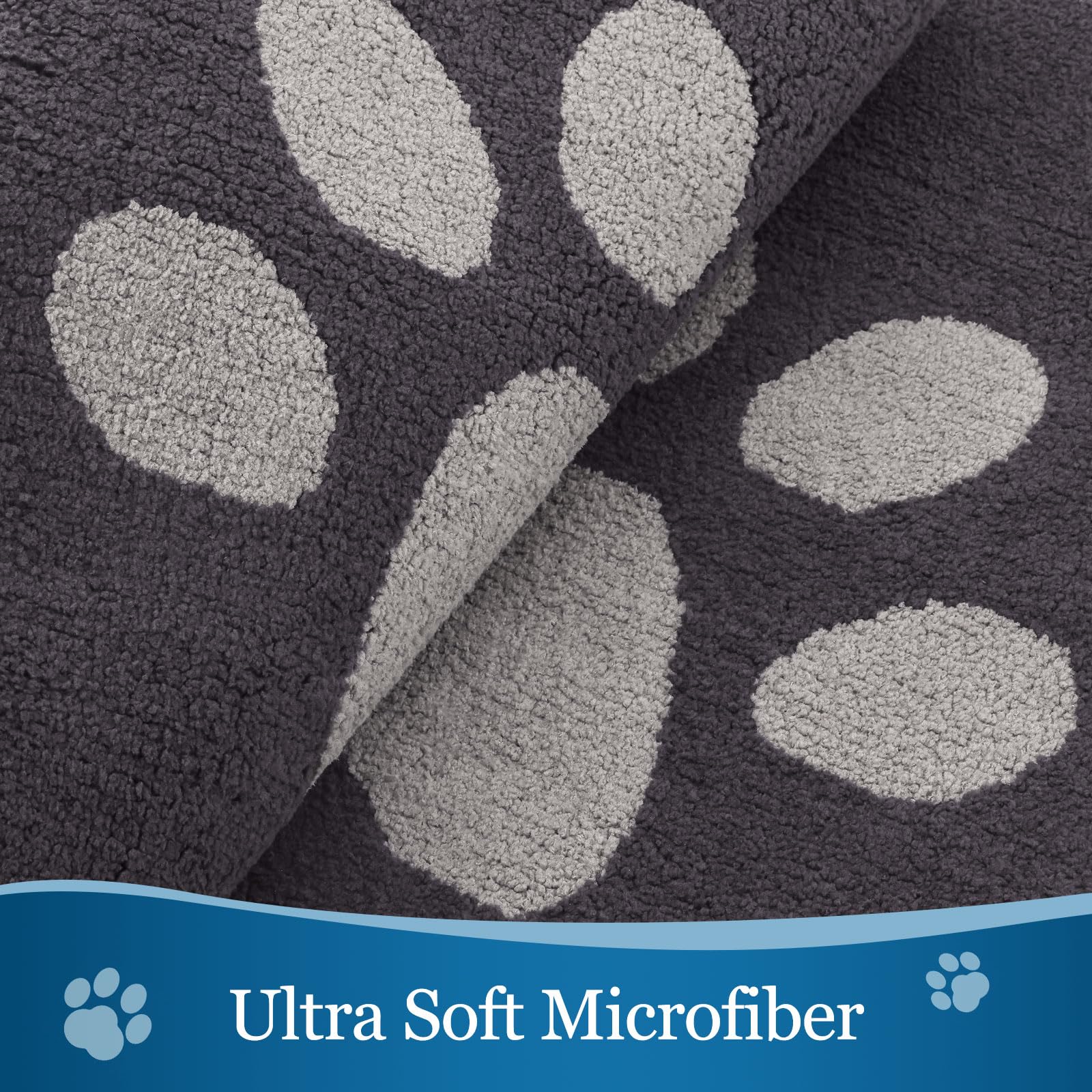 Buganda Dog Door Mat 30x20 dark grey non-slip backing
