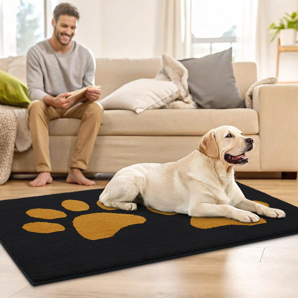 Buganda Dog Door Mat 30x20 in a car setting
