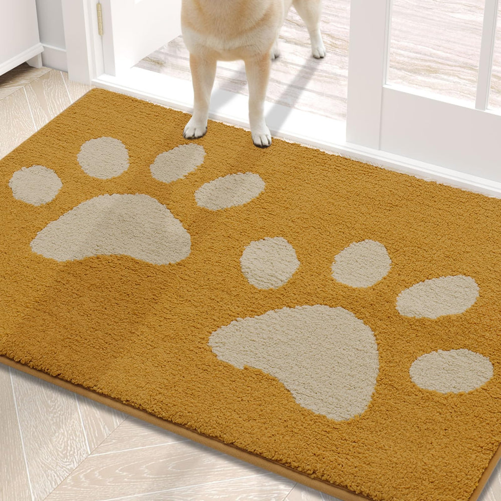 Buganda Dog Door Mat 30x20 in yellow front view