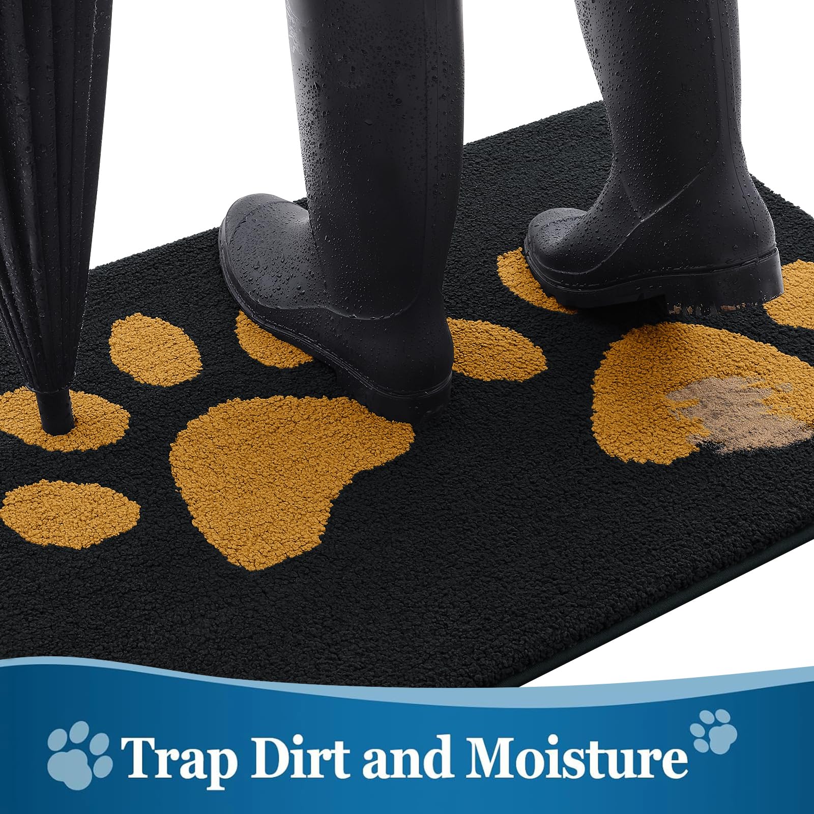 Buganda Dog Door Mat 30x20 showing absorbent microfiber texture
