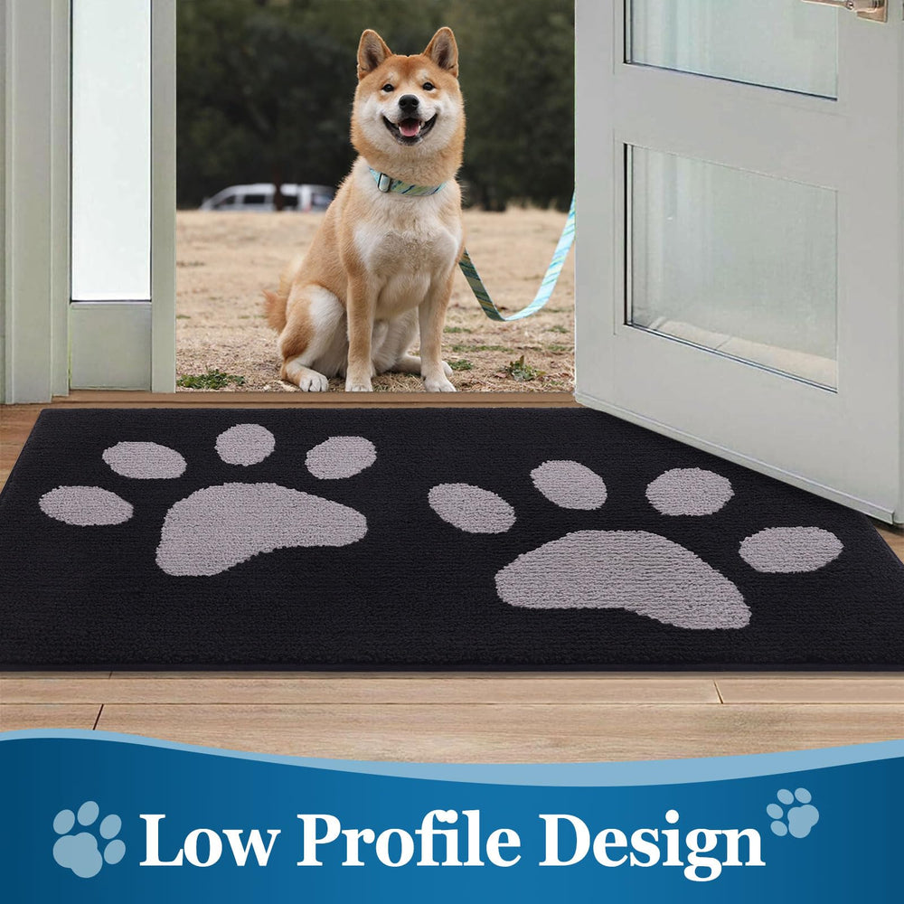 Buganda Dog Door Mat 30x20 showing easy cleaning process