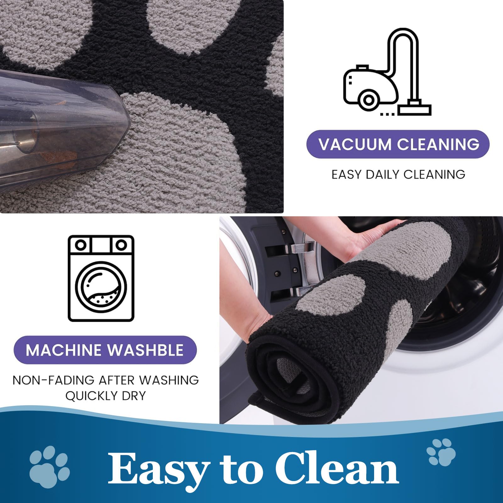 Buganda Dog Door Mat 30x20 with muddy paws on it