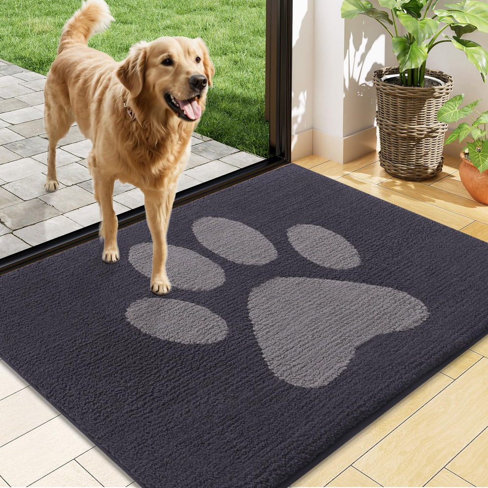 Buganda Dog Door Mat 48x30 dark grey front view