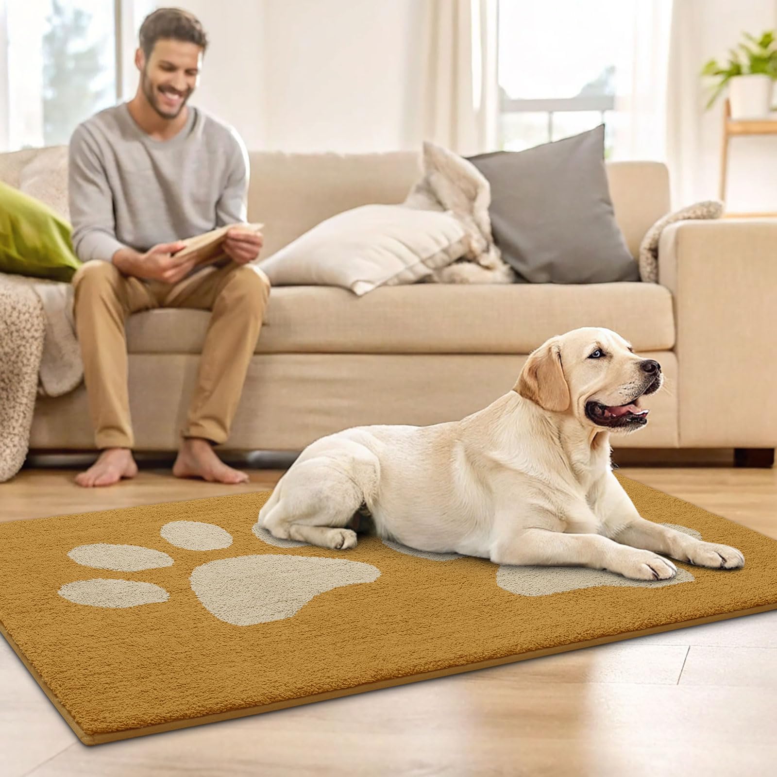 Buganda Dog Door Mat folded showing thickness