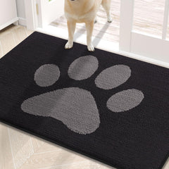 Buganda Dog Door Mat front view black and grey