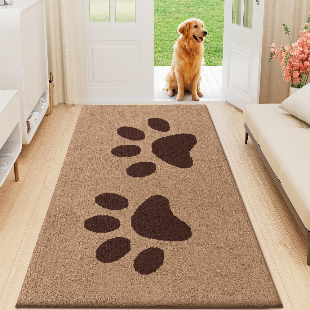 Buganda Dog Door Mat front view in beige color