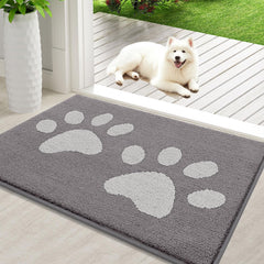 Buganda Dog Door Mat front view in light grey