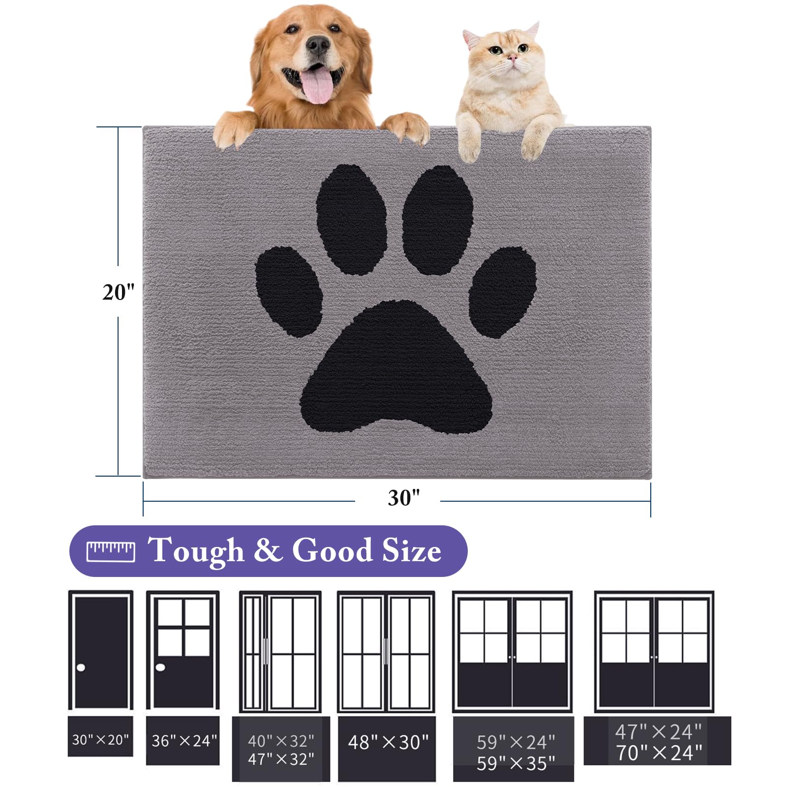 Buganda Dog Door Mat in a car setting
