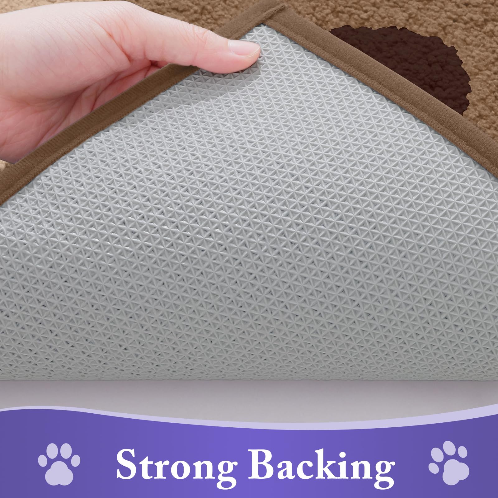 Buganda Dog Door Mat on a clean floor with muddy paws