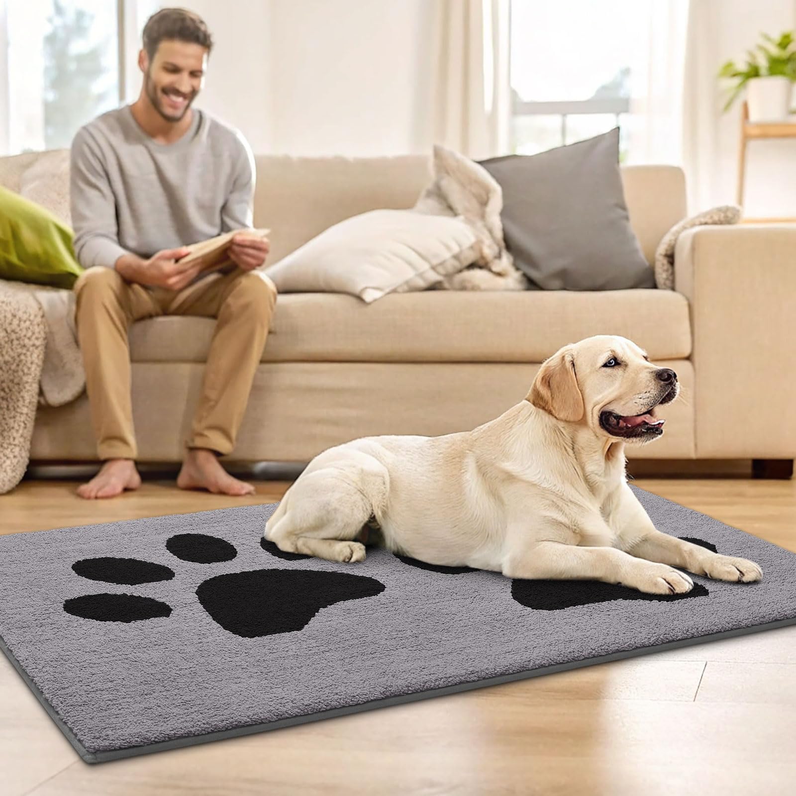 Buganda Dog Door Mat rolled up for storage