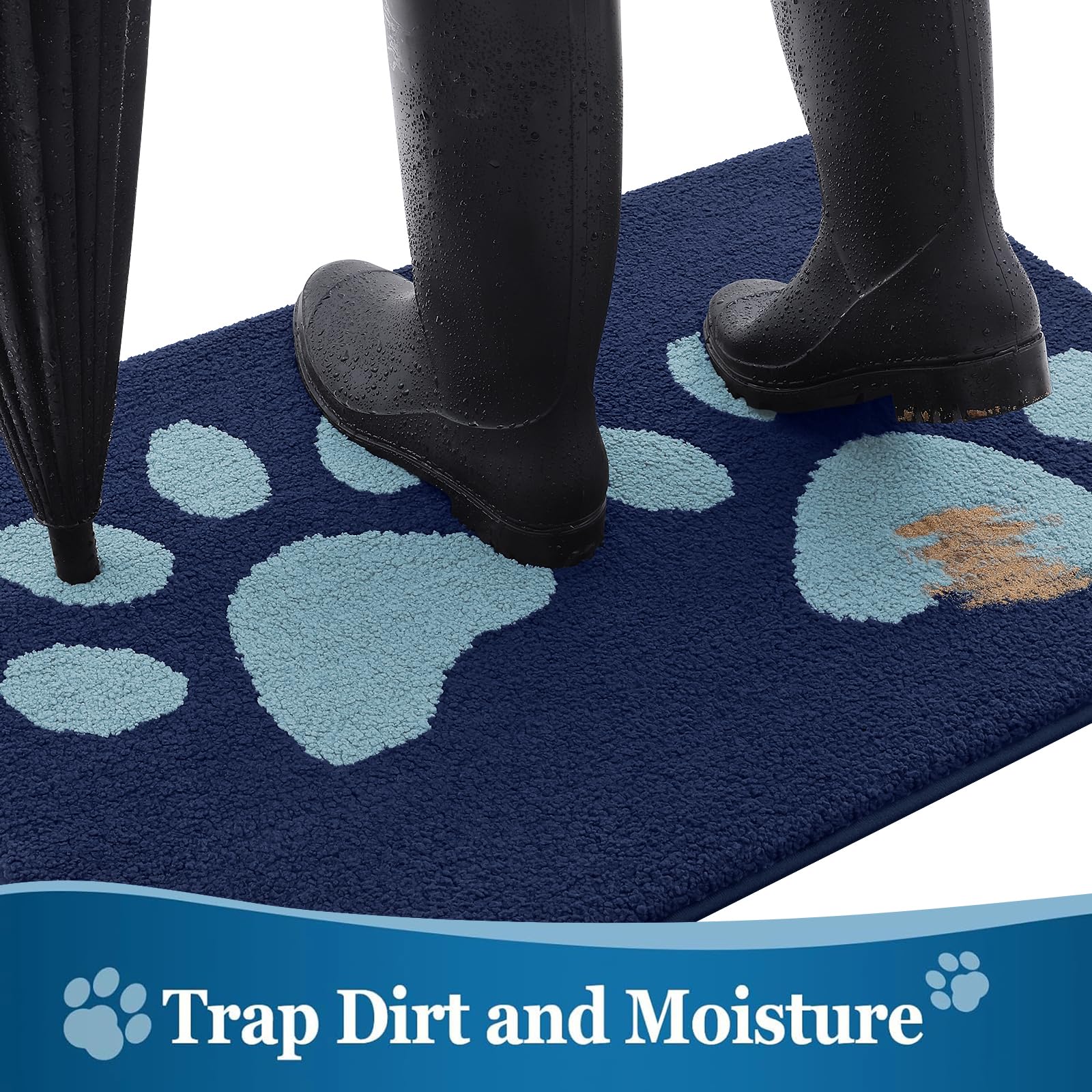 Buganda Dog Door Mat showing absorbent microfiber texture