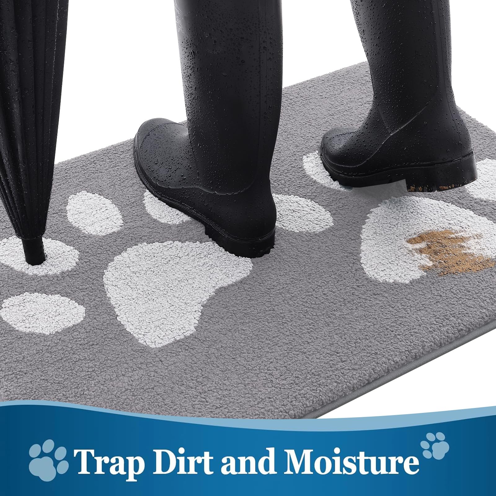 Buganda Dog Door Mat side view showing thickness