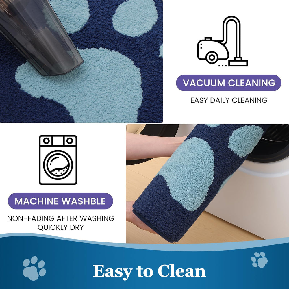 Buganda Dog Door Mat under a food bowl