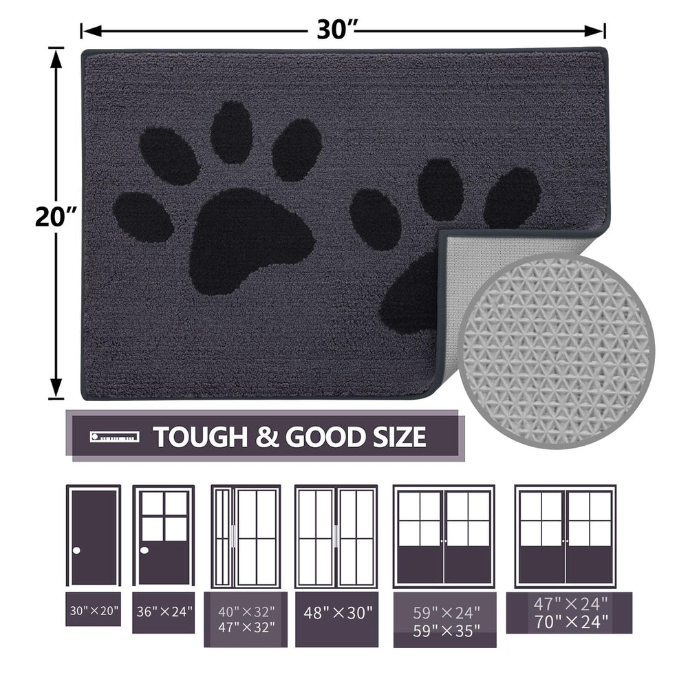 Buganda Dog Door Mat under food and water bowls