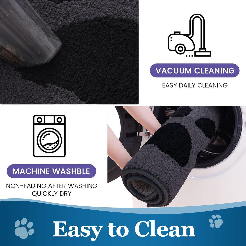 Buganda Dog Door Mat under pet food bowls