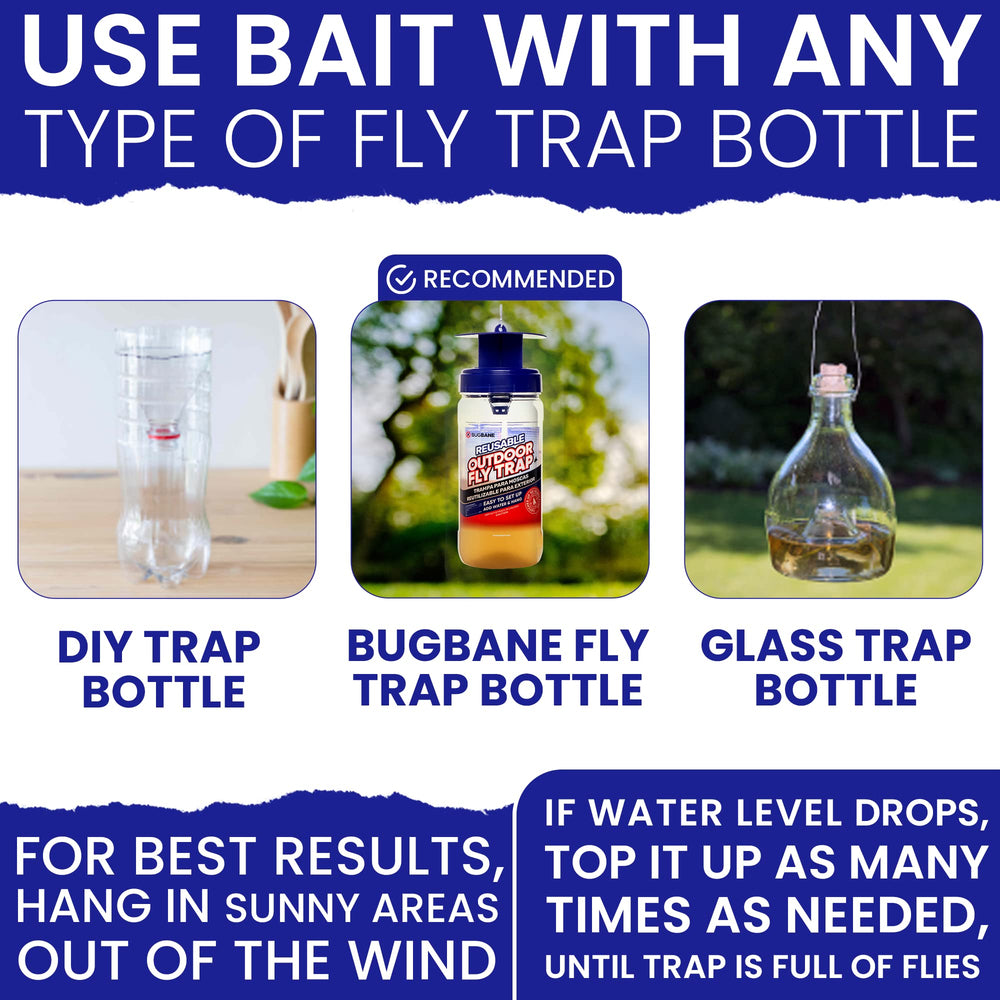 BugBane Fly Bait Refill Pack side view showing dimensions