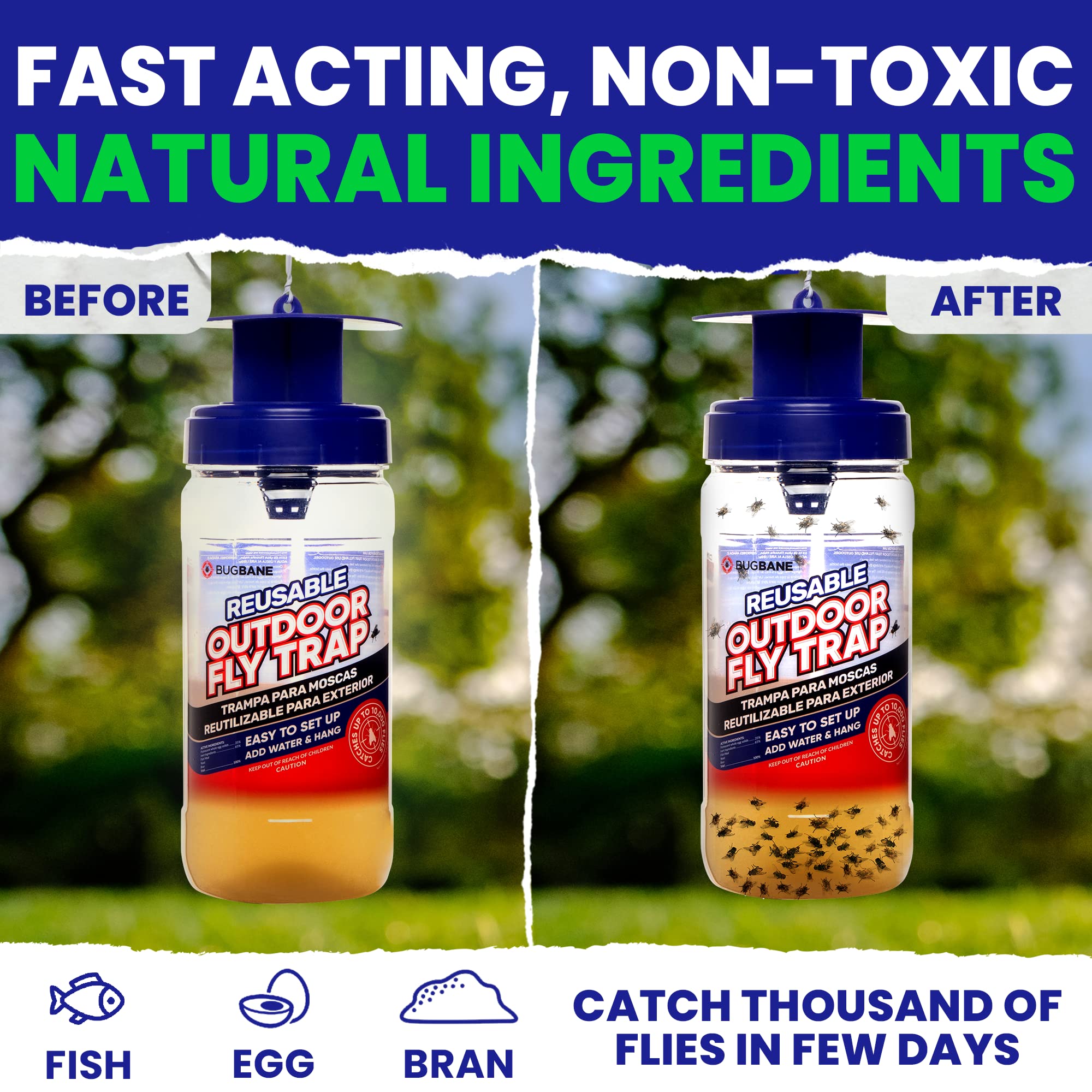 BugBane fly trap bait being mixed with water