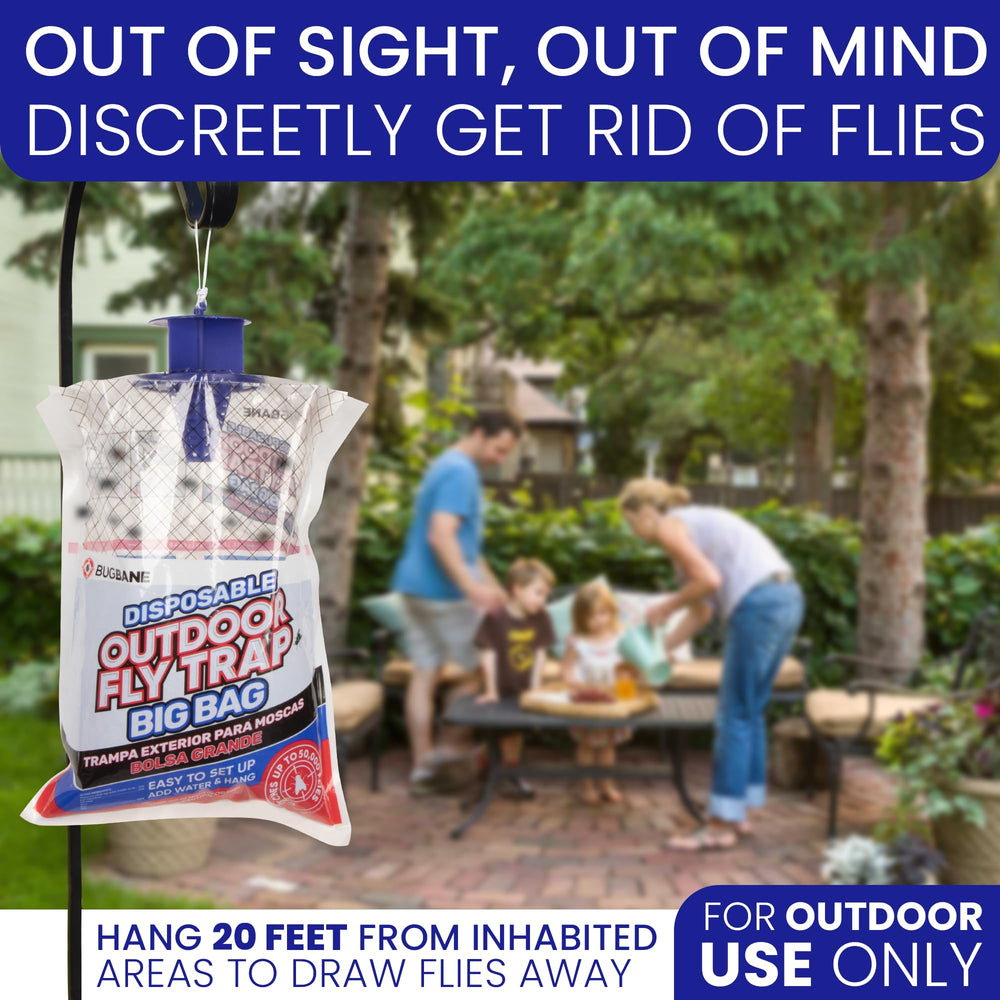 BugBane Outdoor Fly Trap in use on patio