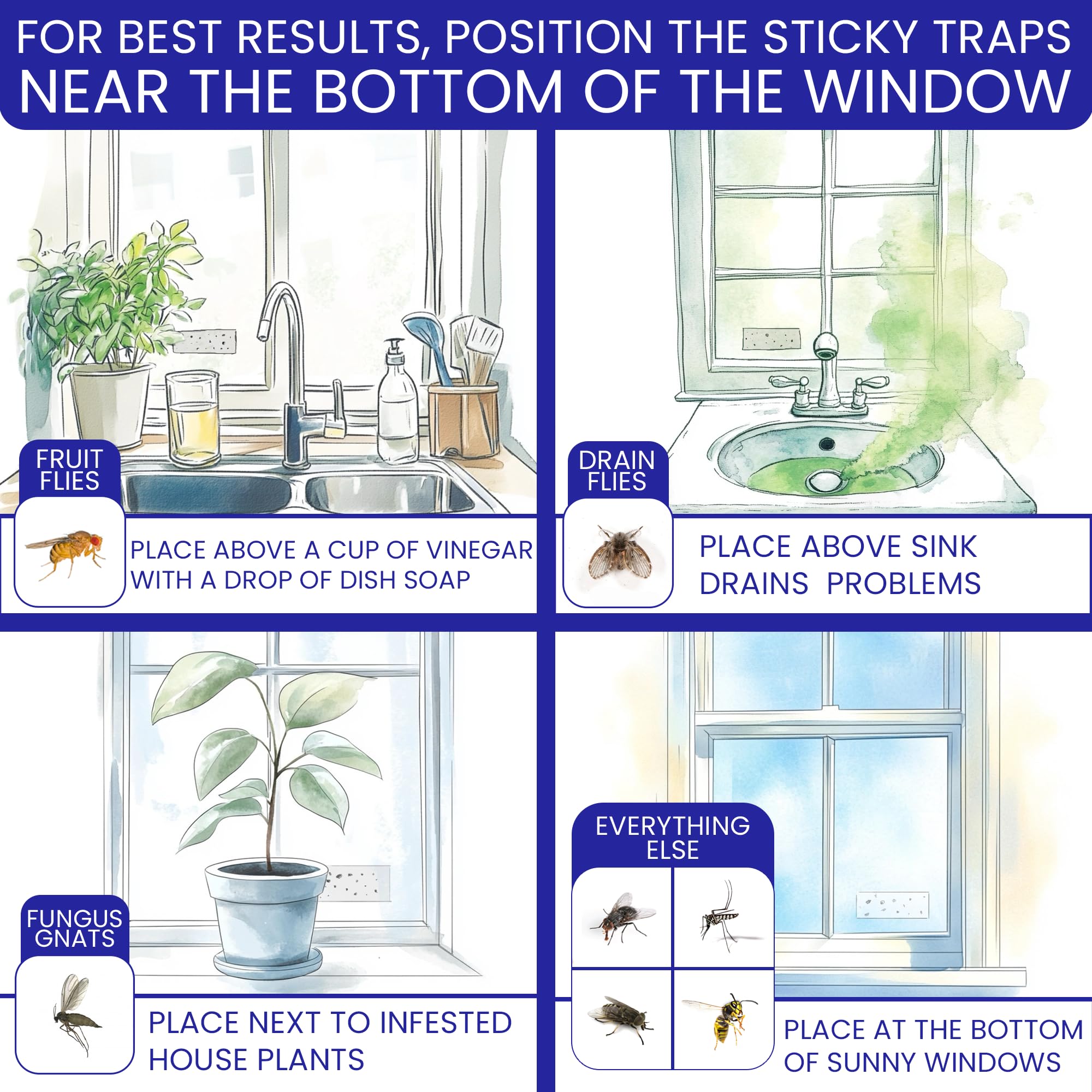 BugBane Window Fly Trap showing installation process