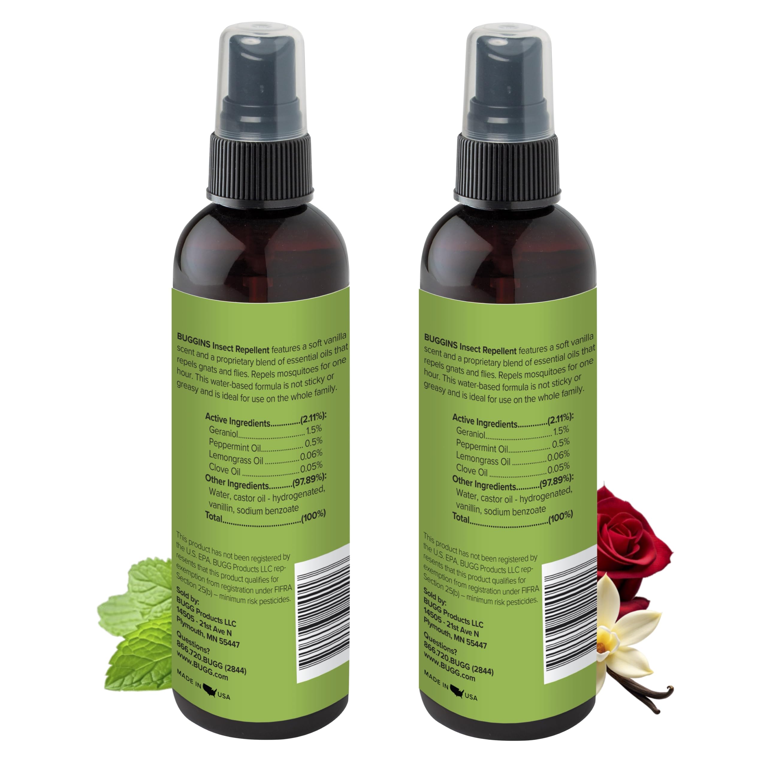Buggins insect repellent safe for kids label