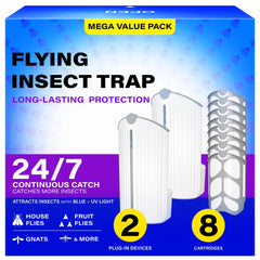 BuggyBands Plug-in Flying Insect Trap front view with dual light technology