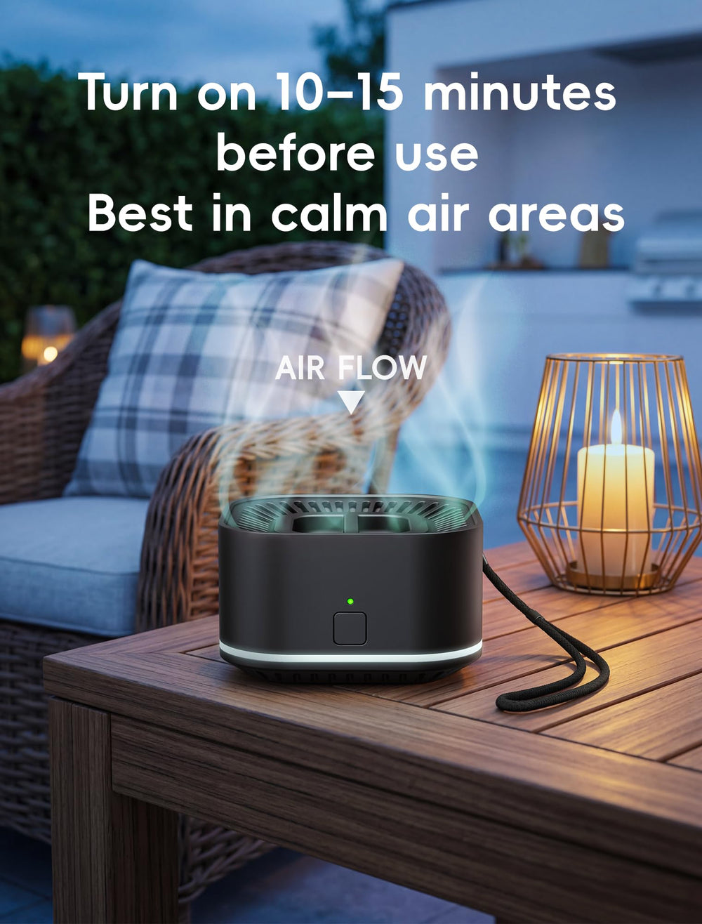 BuggyBands Portable Mosquito Repellent with lanyard attached