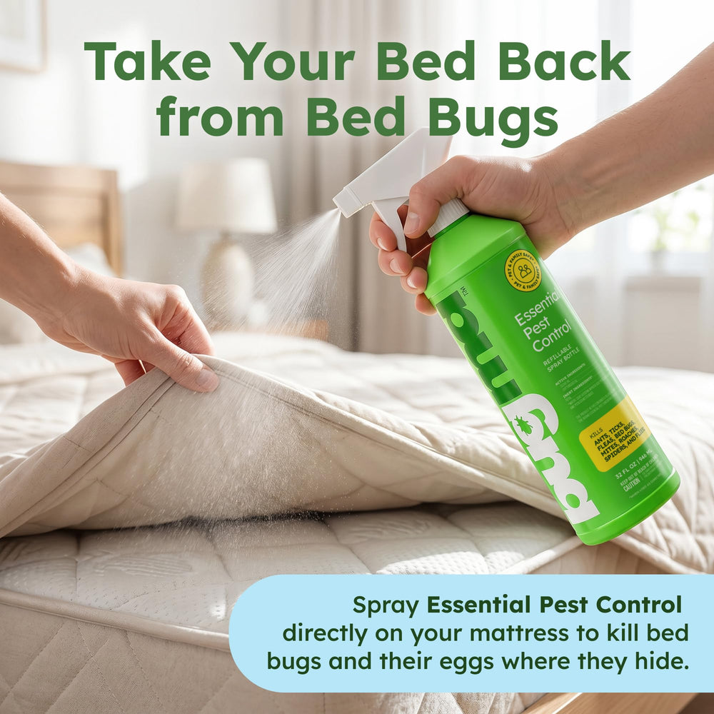 BugMD Bed Bug Spray 64 oz kit contents showing concentrate and spray bottle