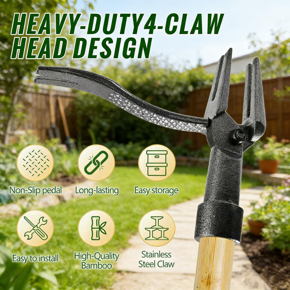 Built-in hanging holes on BellaJoyz Stand Up Weed Puller Tool