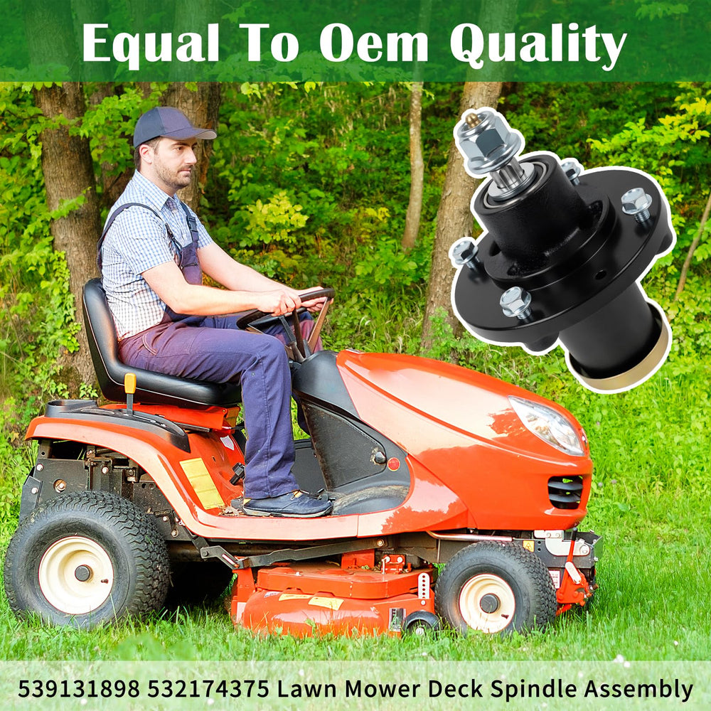 Bularie spindle assembly installed on a lawn mower