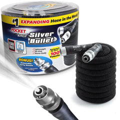 BulbHead Pocket Hose Silver Bullet 50 ft lightweight garden hose front view