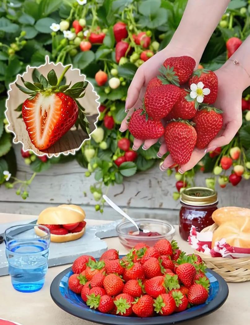 BULBORIUM strawberry seeds with growing plants