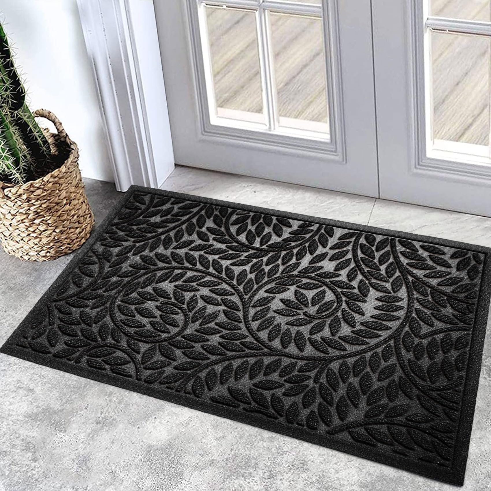 Bulijojo heavy duty welcome mat black front view