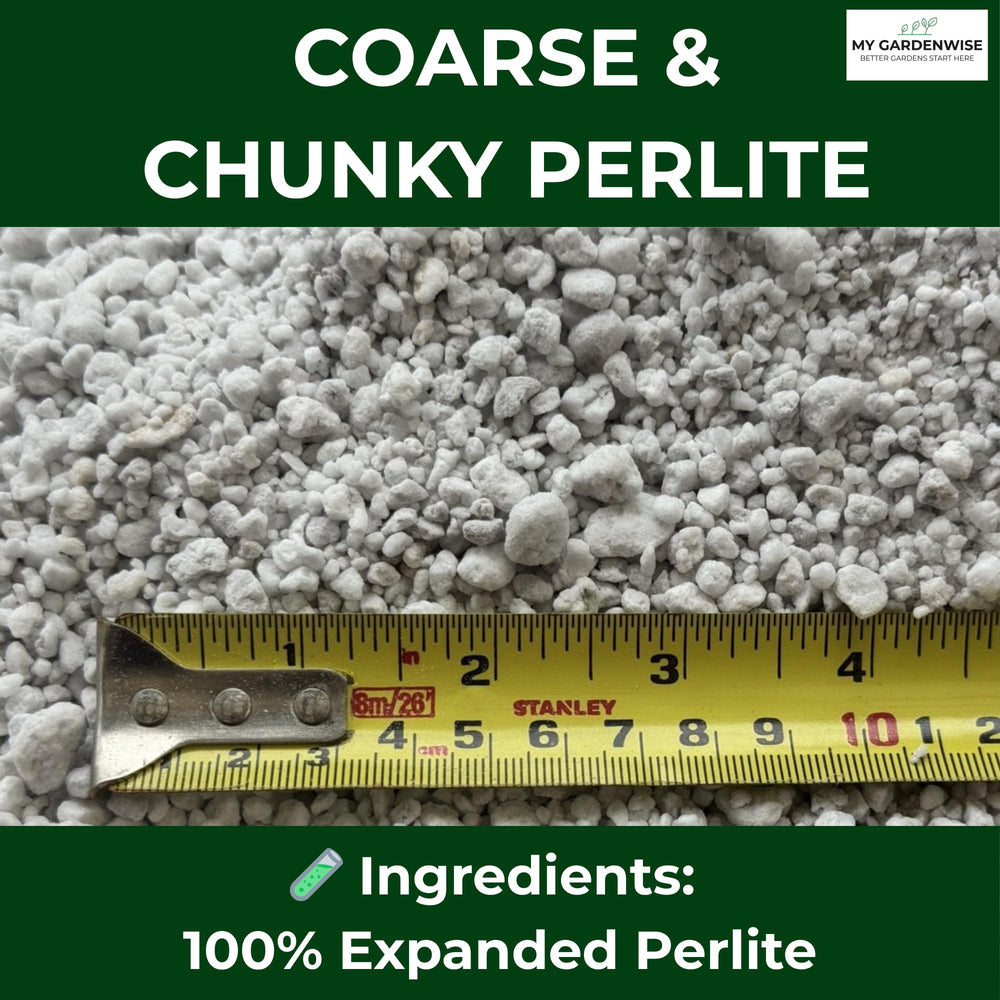Bulk packaging of GARDENWISE perlite showing size and texture