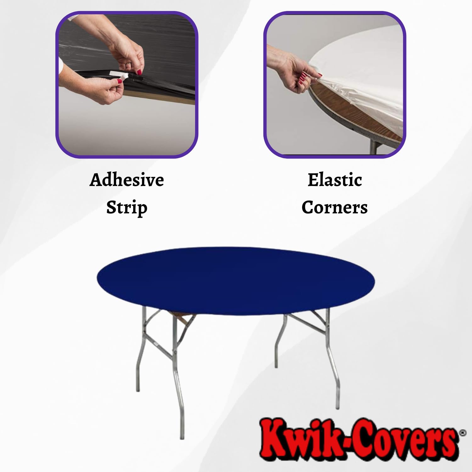 Bundle of 5 Kwik-Covers navy blue table covers
