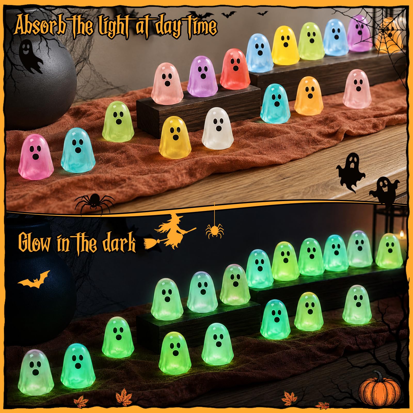 BuQiuRen mini ghost figures displayed in a fairy garden