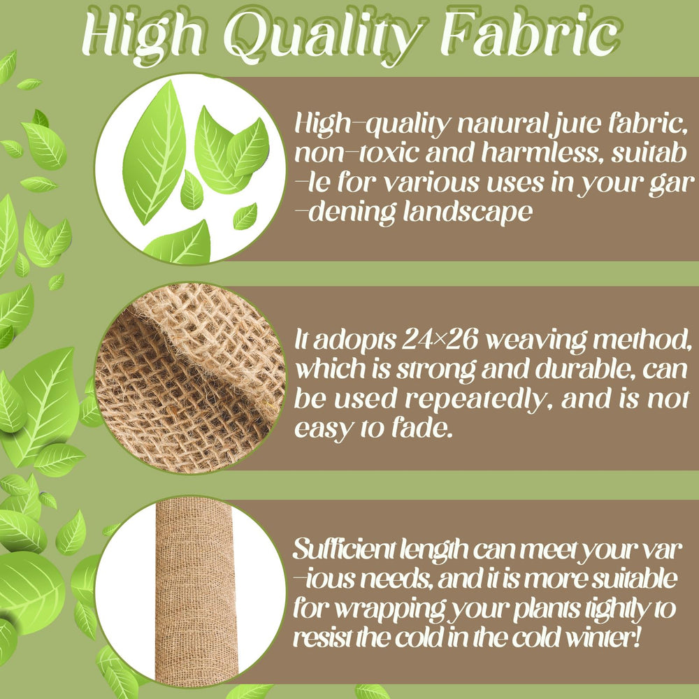 Burlap roll displayed with garden decor